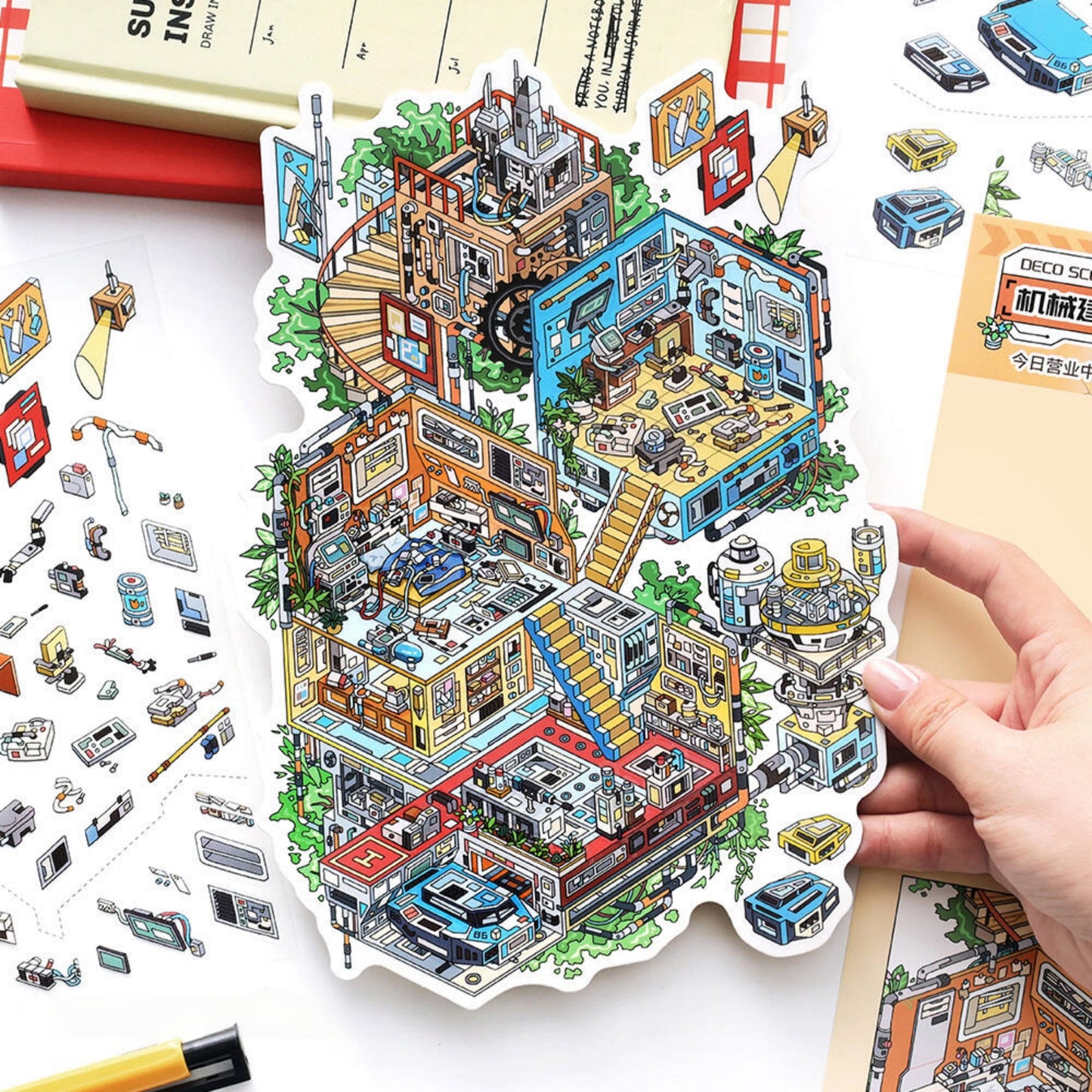Wonder Shop 3D Sticker | 4 Cute Miniature Scenes