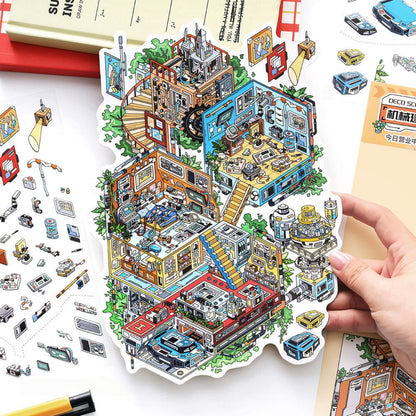Wonder Shop 3D Sticker | 4 Cute Miniature Scenes