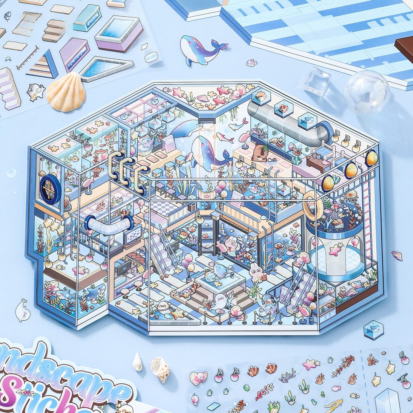 Leisure Daily 3D Sticker | 2 Cute Miniature Scenes