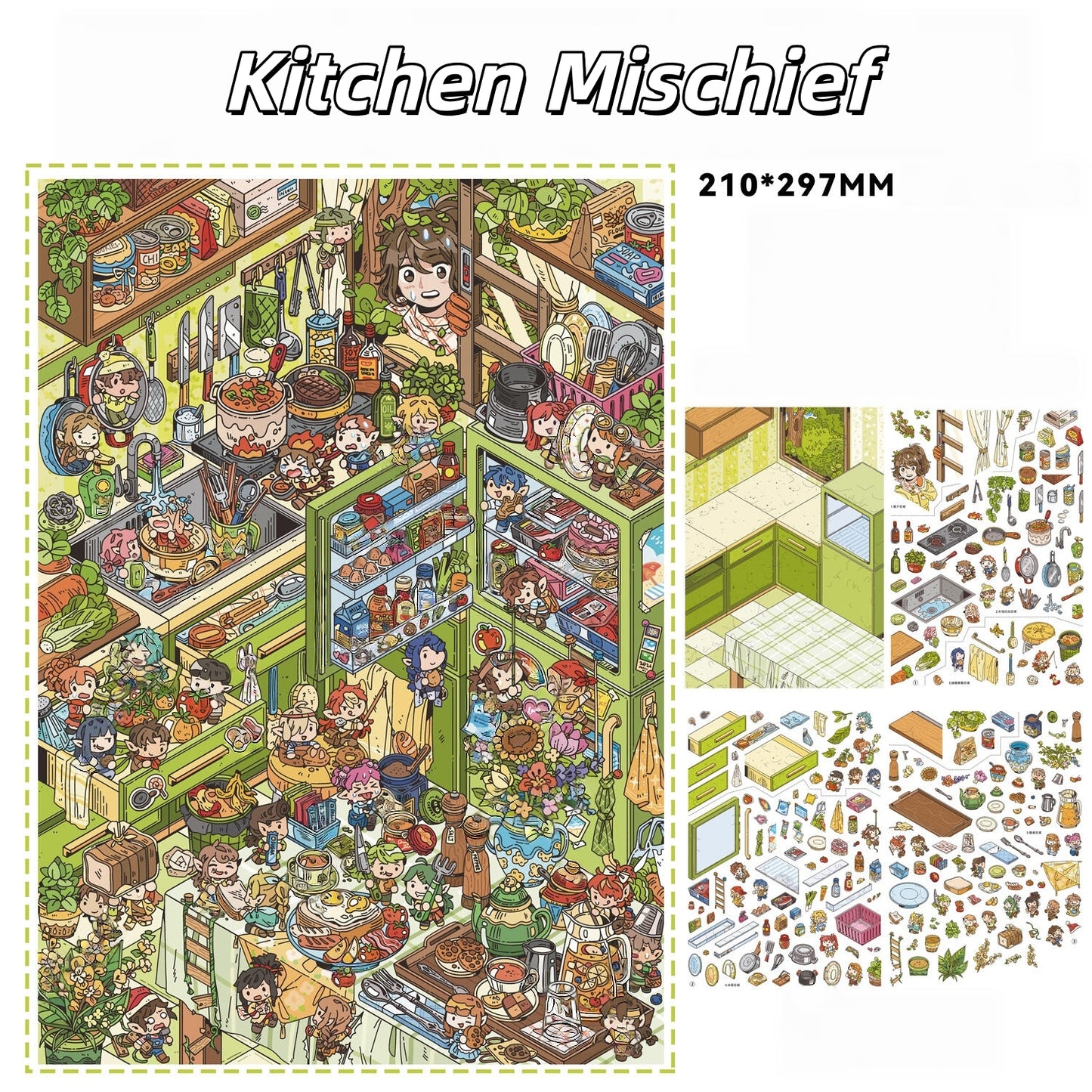 Imagination Station 3D Sticker | 6 Cute Miniature Scenes