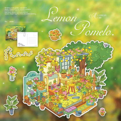 Small Garden 3D Sticker | 4 Cute Miniature Scenes