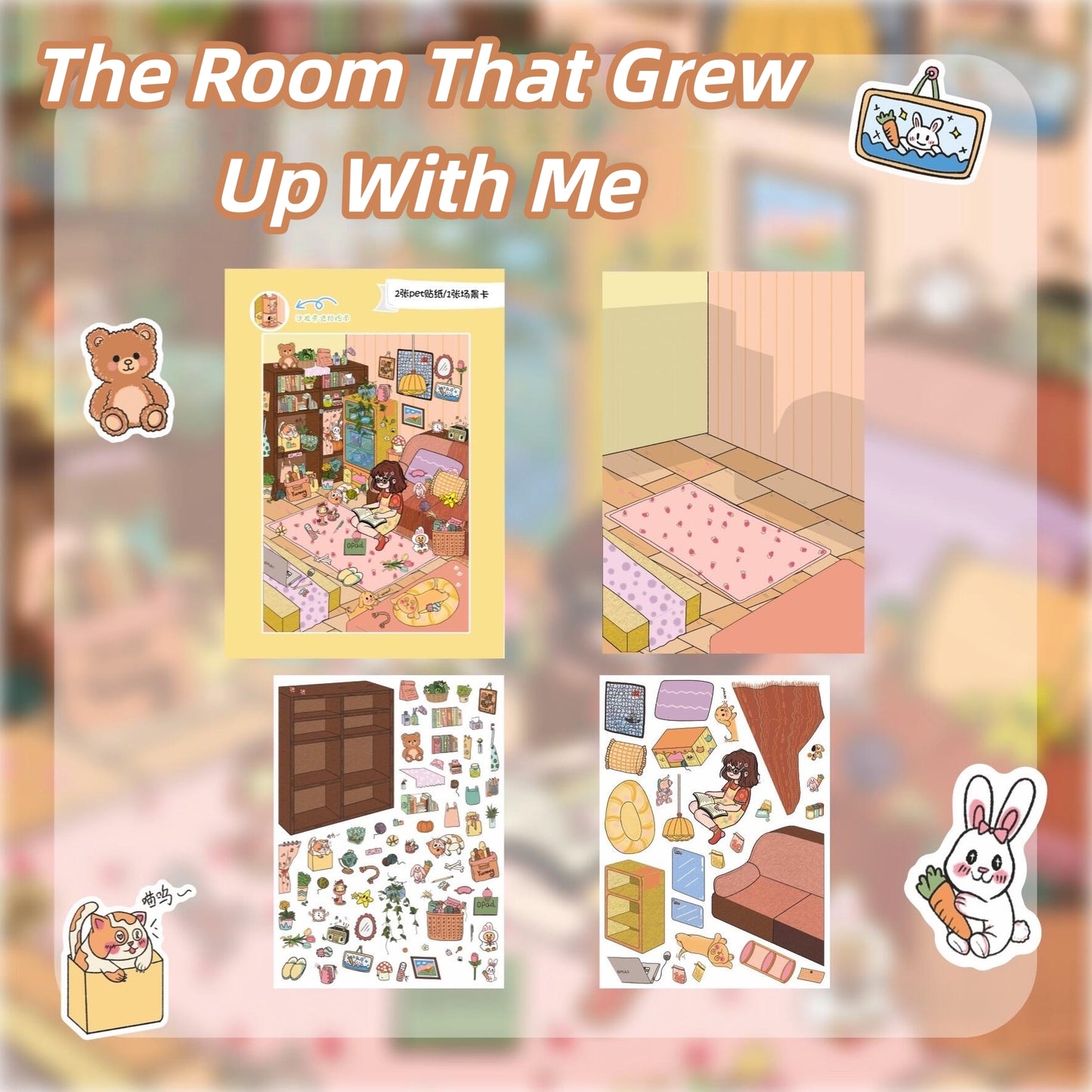 Dream Homes 3D Sticker | 4 Cute Miniature Scenes
