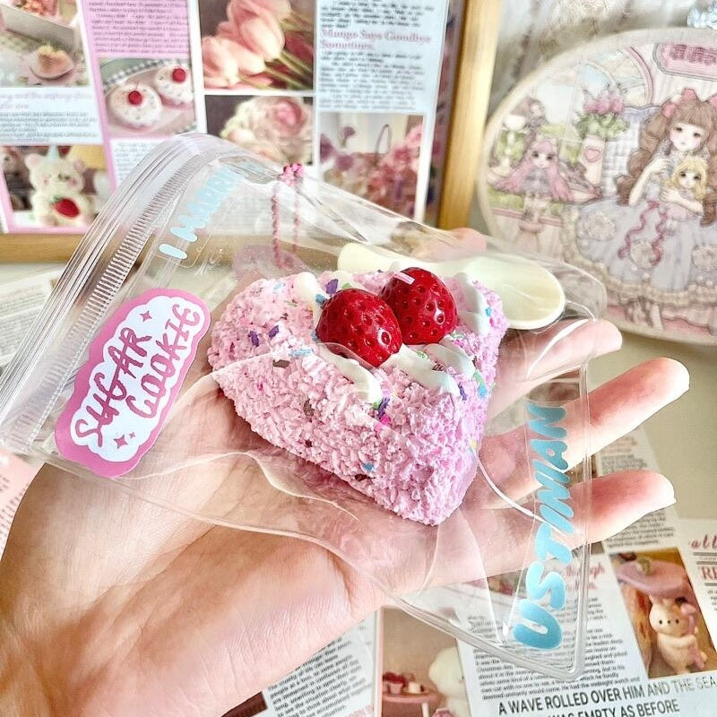 Pink Strawberry Rice Ball Squishy