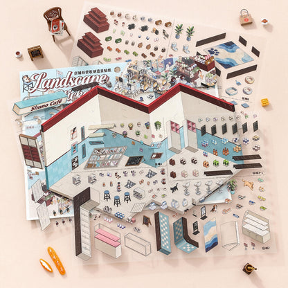 Bitter-Sweet Afternoon 3D Sticker | 2 Cute Miniature Scenes
