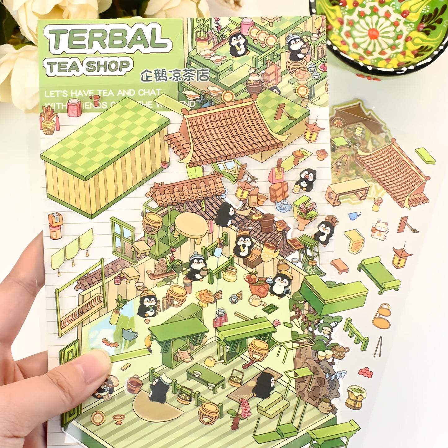Paw's Shop 3D Sticker | 4 Cute Miniature Scenes