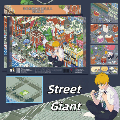 Town Street View 3D Sticker | 4 Cute Miniature Scenes
