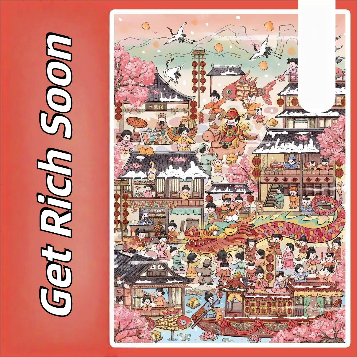 Chinese New Year 3D Sticker | 2 Cute Miniature Scenes