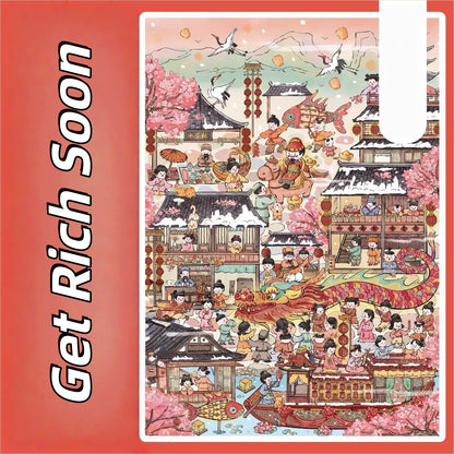 Chinese New Year 3D Sticker | 2 Cute Miniature Scenes