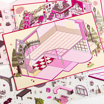 My Two-Story Kingdom 3D Sticker | 4 Cute Miniature Scenes