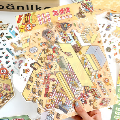 Fairytale Bazaar 3D Sticker | 2 Cute Miniature Scenes