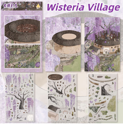 Ancient Village Life 3D Sticker | 2 Cute Miniature Scenes