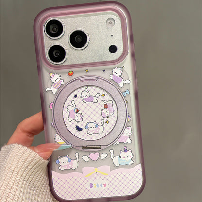Purple Heart Cat Stand Acrylic Phone Case