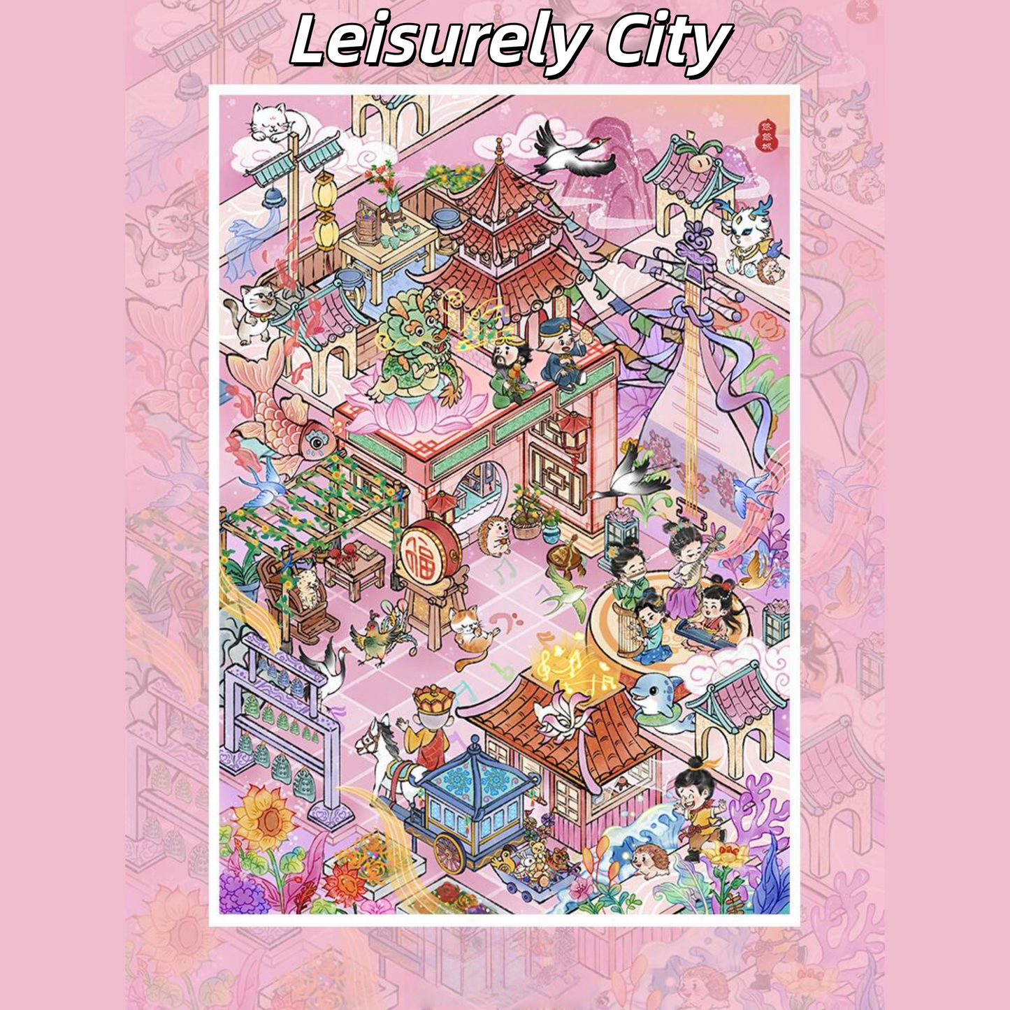 Ancient Chinese Retreats 3D Sticker | 4 Cute Miniature Scenes