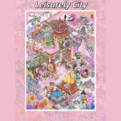 Ancient Chinese Retreats 3D Sticker | 4 Cute Miniature Scenes