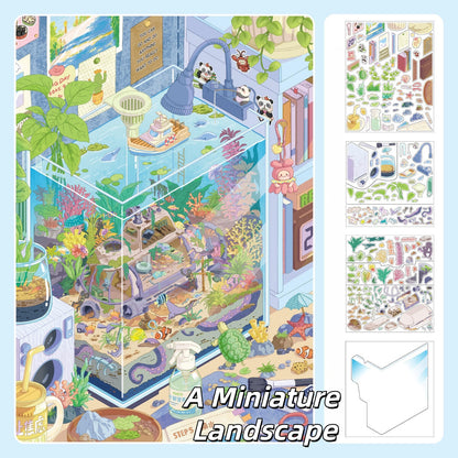 Leisure Time 3D Sticker | 2 Cute Miniature Scenes