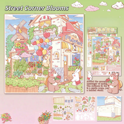 Flower Shop 3D Sticker | 3 Cute Miniature Scenes