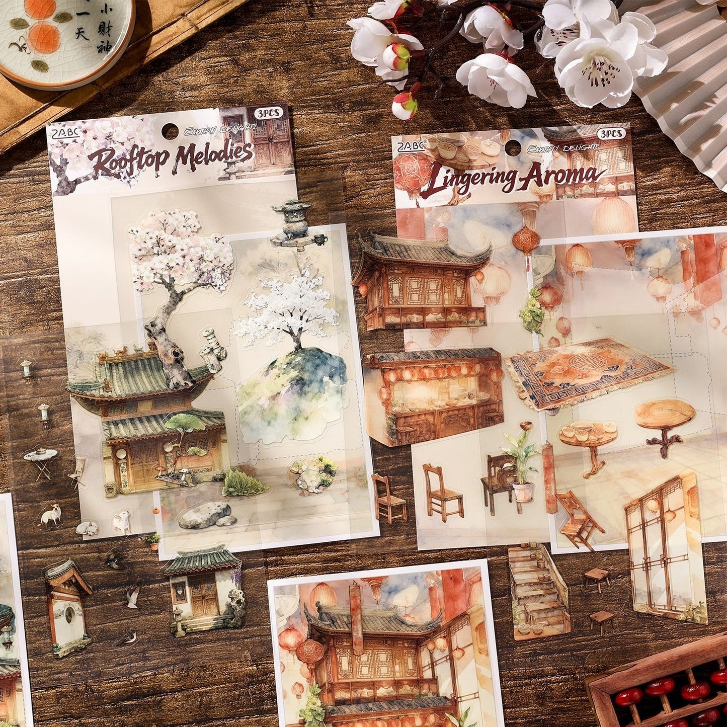 Ancient Scrolls of Life 3D Sticker | 12 Cute Miniature Scenes
