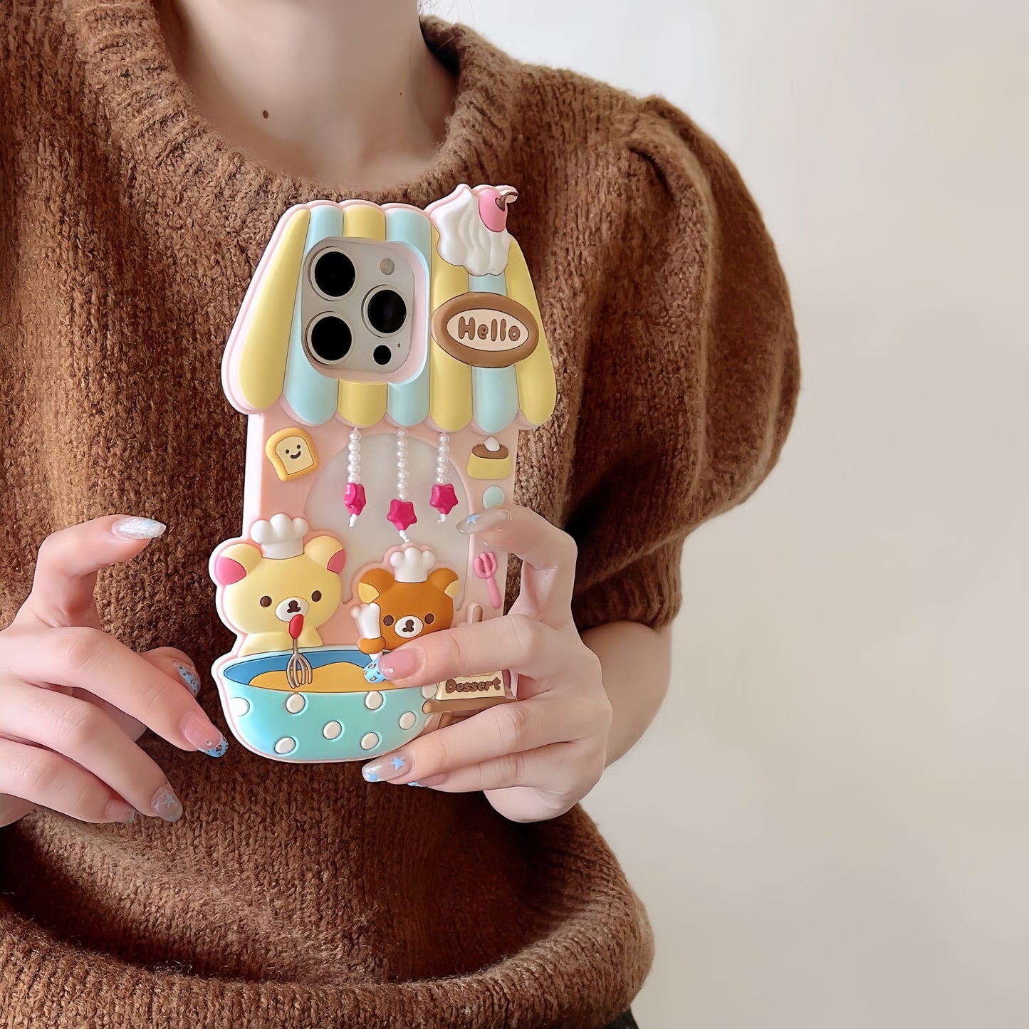 3D Cute Little Bear Silicone Phone Case