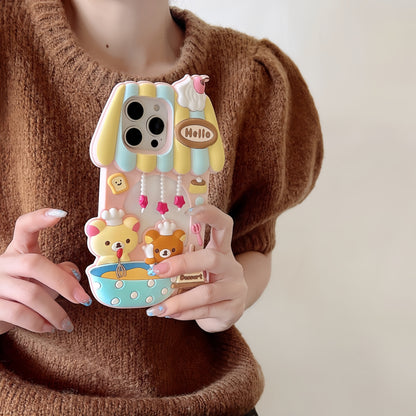 3D Cute Little Bear Silicone Phone Case