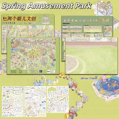Spring Fling 3D Sticker | 2 Cute Miniature Scenes