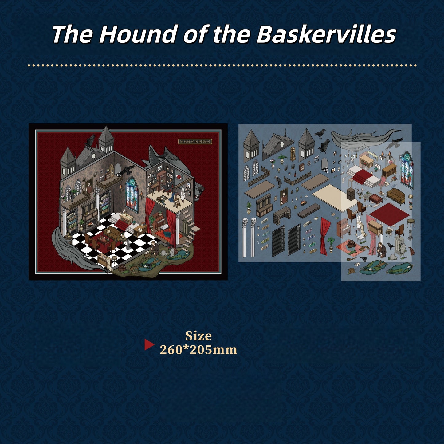 Sherlock Holmes 3D Sticker | 4 Cute Miniature Scenes