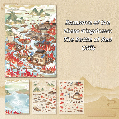 Classical Masterpieces Series 3D Sticker | 4 Cute Miniature Scenes