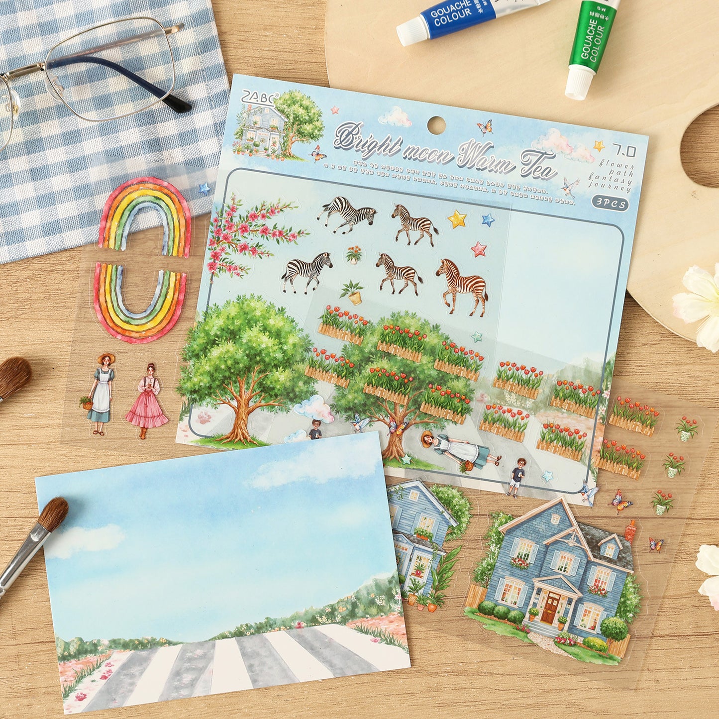 Breath of Blossoms 3D Sticker | 4 Cute Miniature Scenes