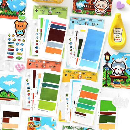 Pixel Bead 3D Sticker | 4 Cute Miniature Scene