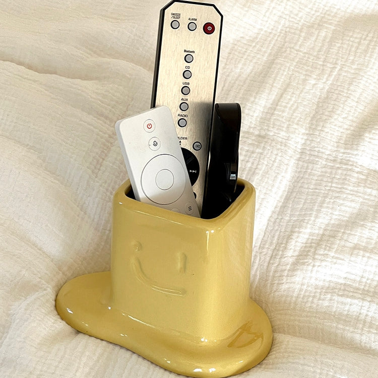 Melted Butter-Shaped Ceramic Pen Holder Desk Organizer