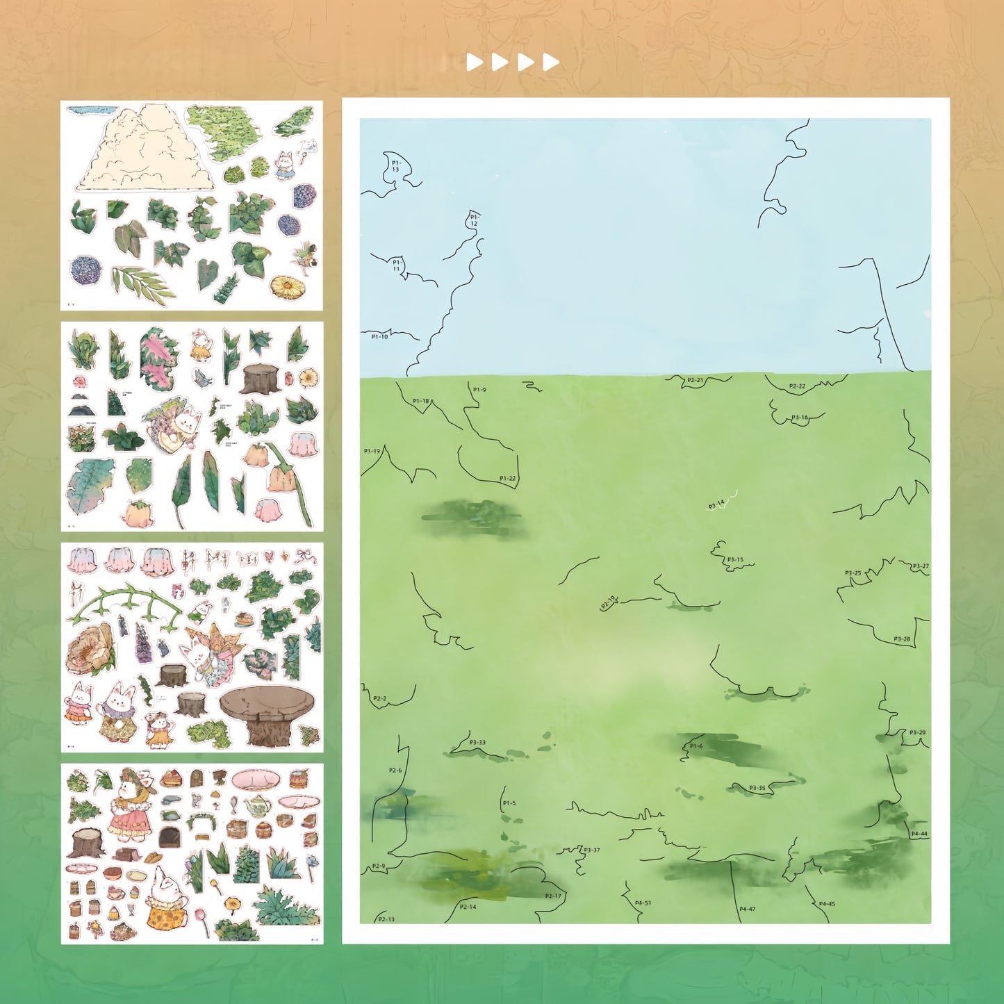 Summer Slow 3D Sticker | 2 Cute Miniature Scenes