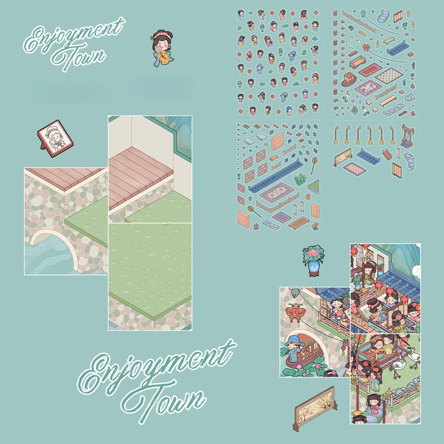 Enjoyment Town 3D Sticker