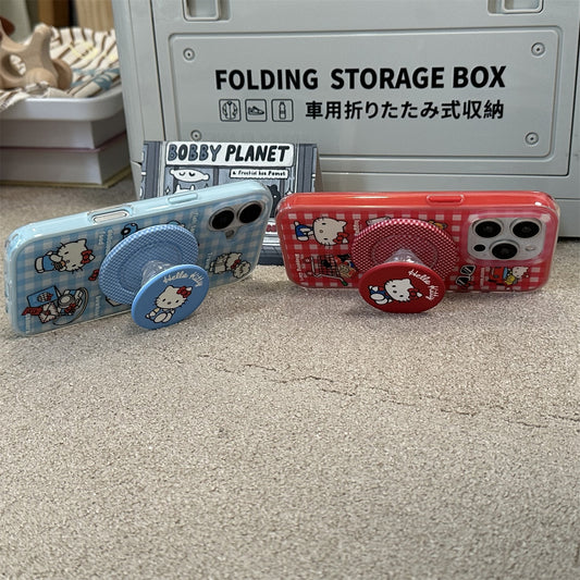 Plaid Cat Magnetic Stand Acrylic Phone Case