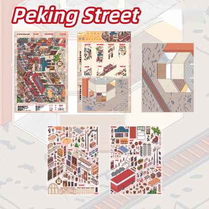 China Vignettes 3D Sticker | 4 Cute Miniature Scenes