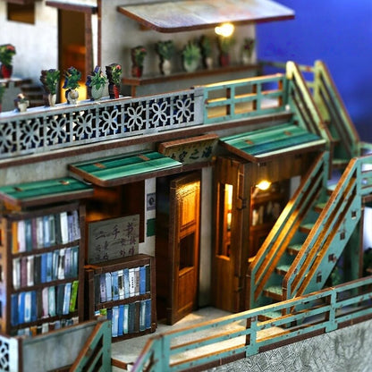 Time and Space Sea Bookstore DIY Miniature House - English Instructions