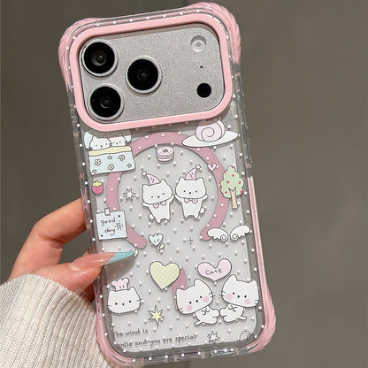 Polka Dot Dessert Cat Magnetic Acrylic Phone Case