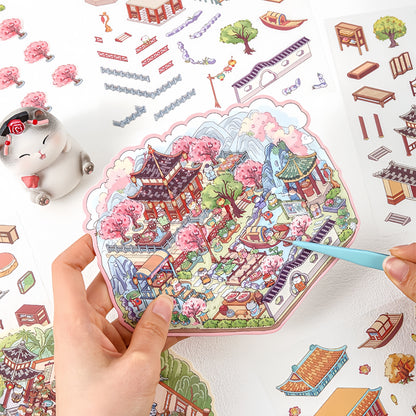 Realms of Serenity 3D Sticker | 4 Cute Miniature Scenes