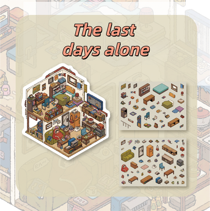 Wasteland 3D Sticker | 4 Cute Miniature Scenes