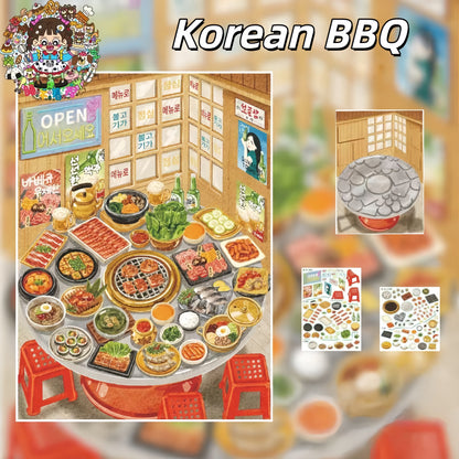 Asian Flavour Trail 3D Sticker | 4 Cute Miniature Scenes