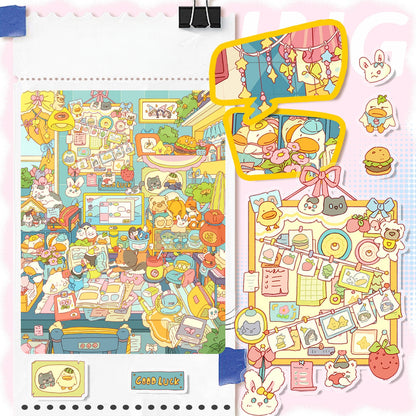 Desktop Tiny Worlds 3D Sticker | 4 Cute Miniature Scenes