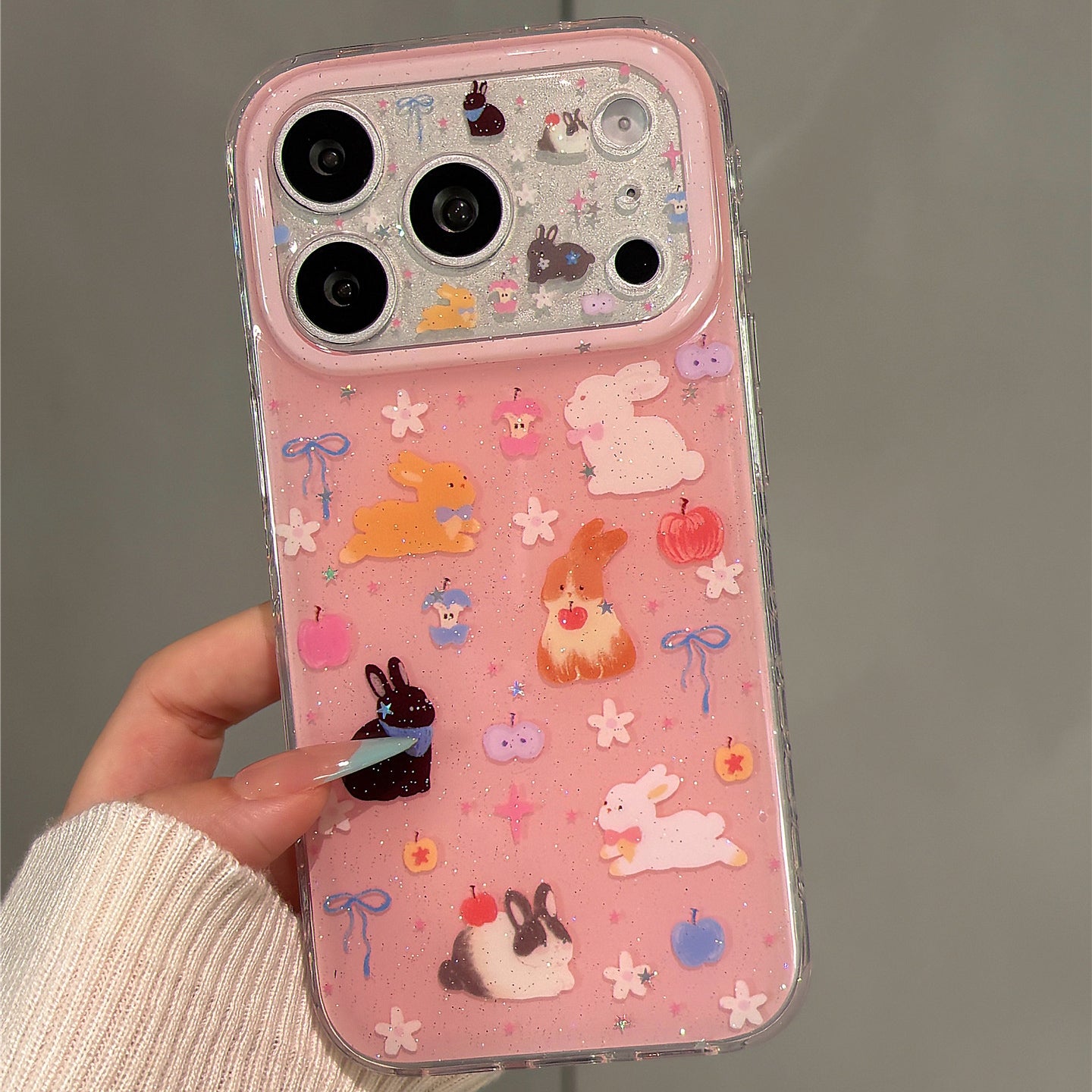 Pink Apple Bunny Acrylic Phone Case