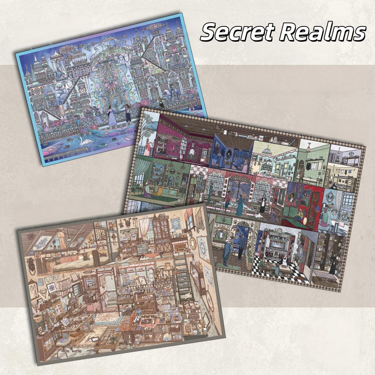 Secret Realms 3D Sticker | 3 Cute Miniature Scenes