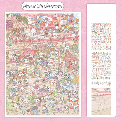 Collection of Small Flower Series 3D Sticker | 4 Cute Miniature Scenes