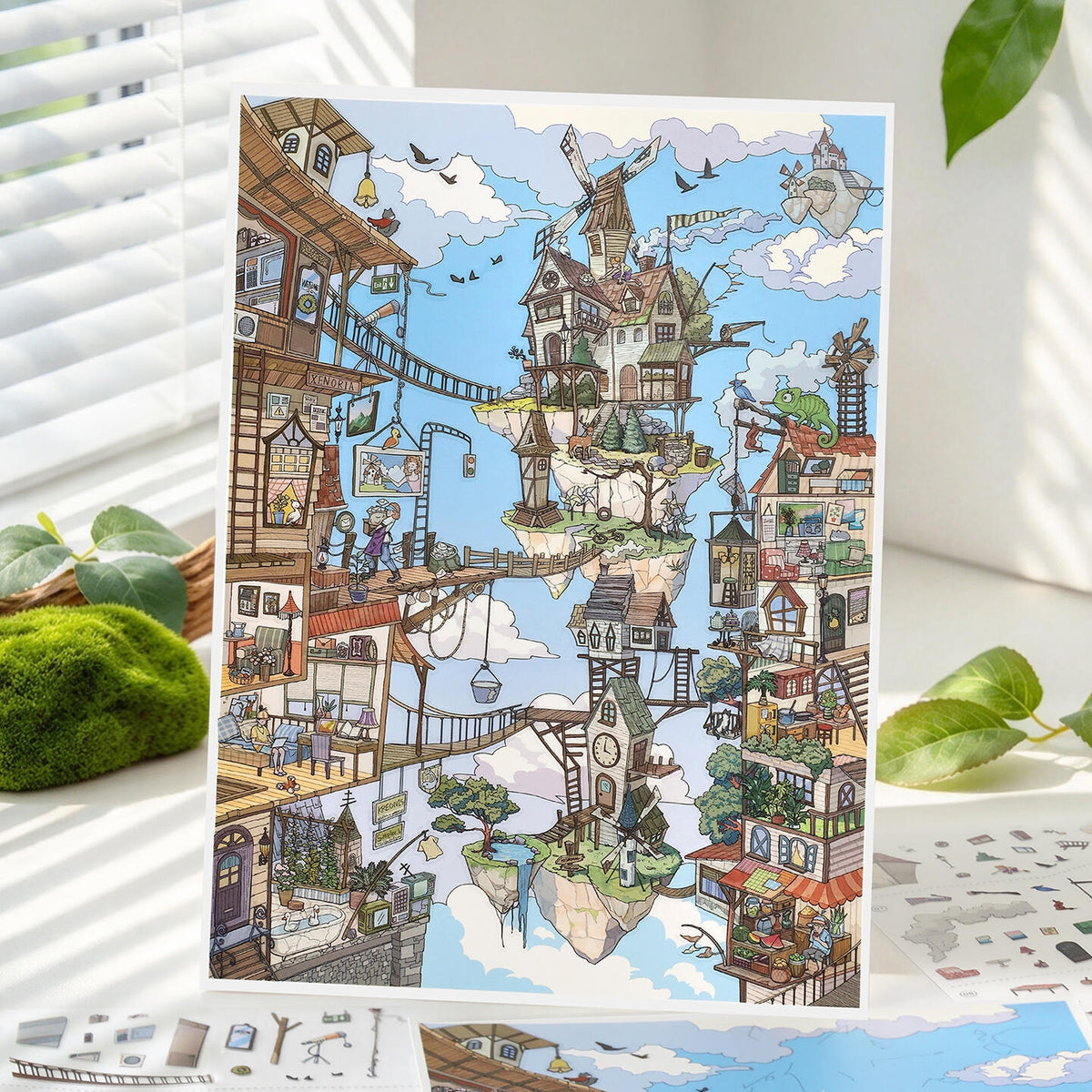 Between Sky and Sea 3D Sticker | 2 Cute Miniature Scenes