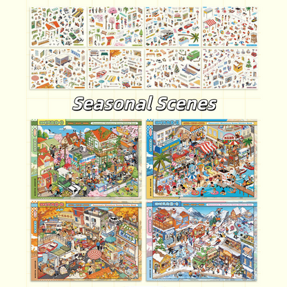 Seasonal Scenes 3D Sticker Book