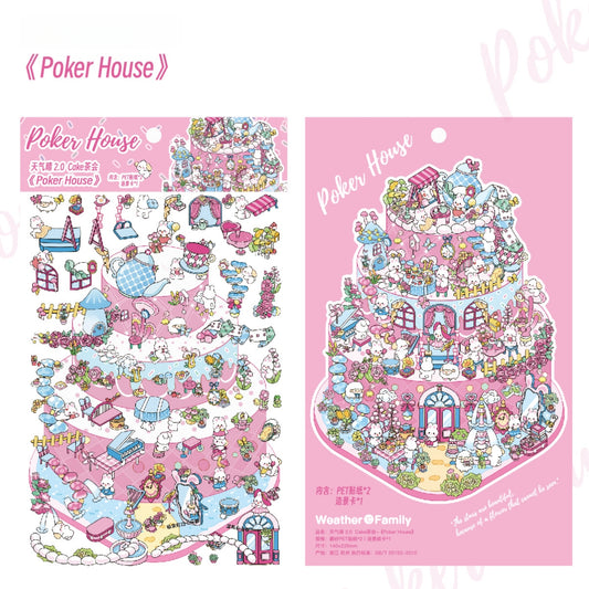 Tea Party 3D Sticker | 4 Cute Miniature Scenes