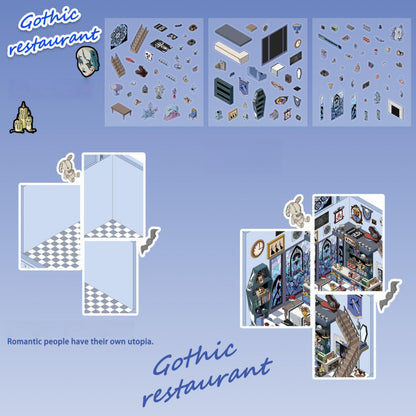 Gothic Restaurant 3D Sticker