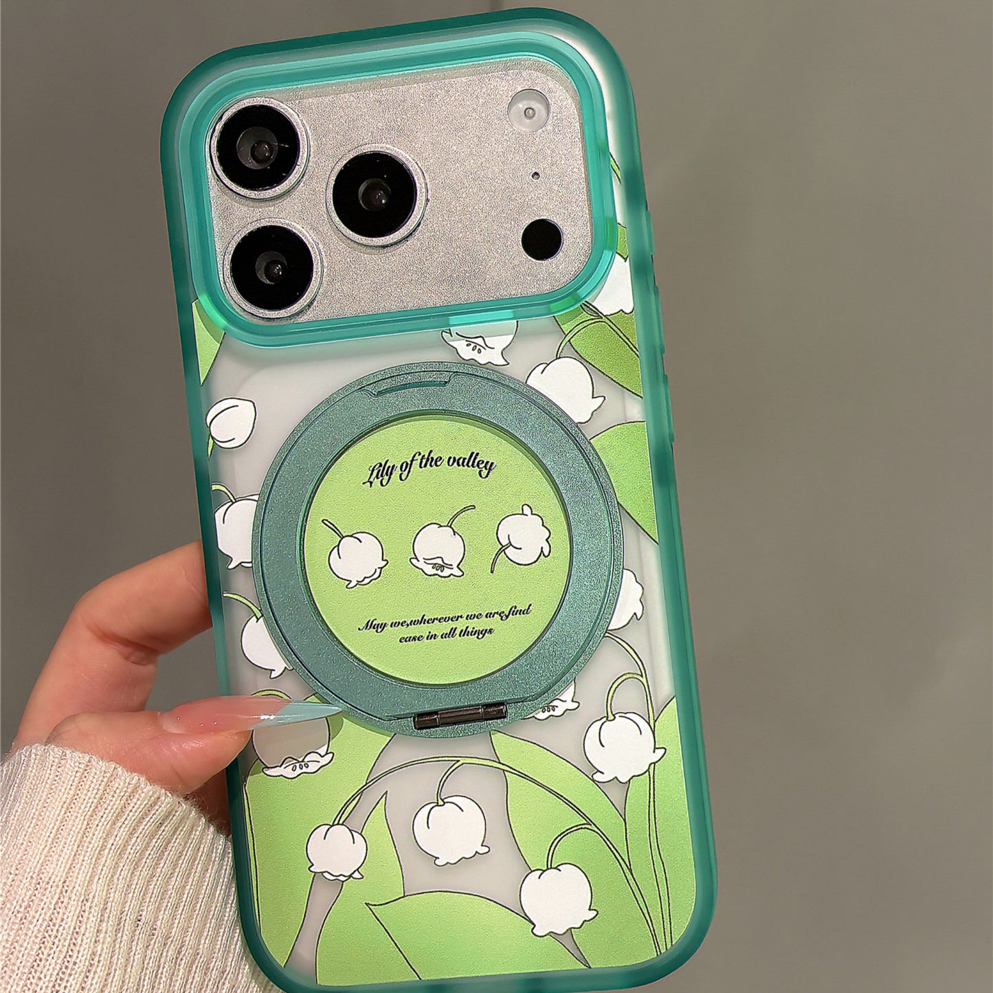 Elegant Lily of the Valley Stand Acrylic Phone Case