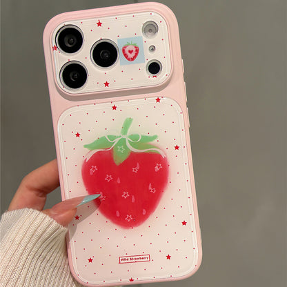 Pink Star Strawberry Acrylic Phone Case