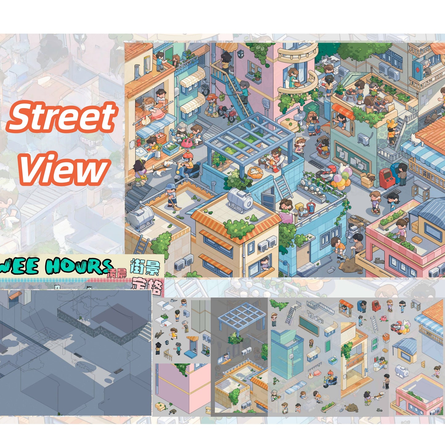Leisure Life 3D Sticker | 5 Cute Miniature Scenes