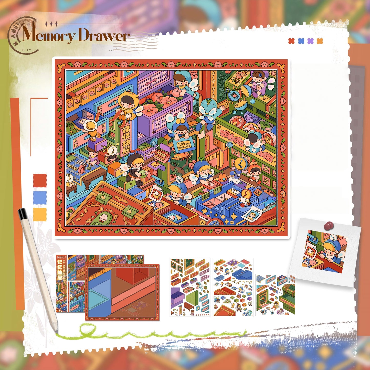 Whimsical World 3D Sticker | 3 Cute Miniature Scenes